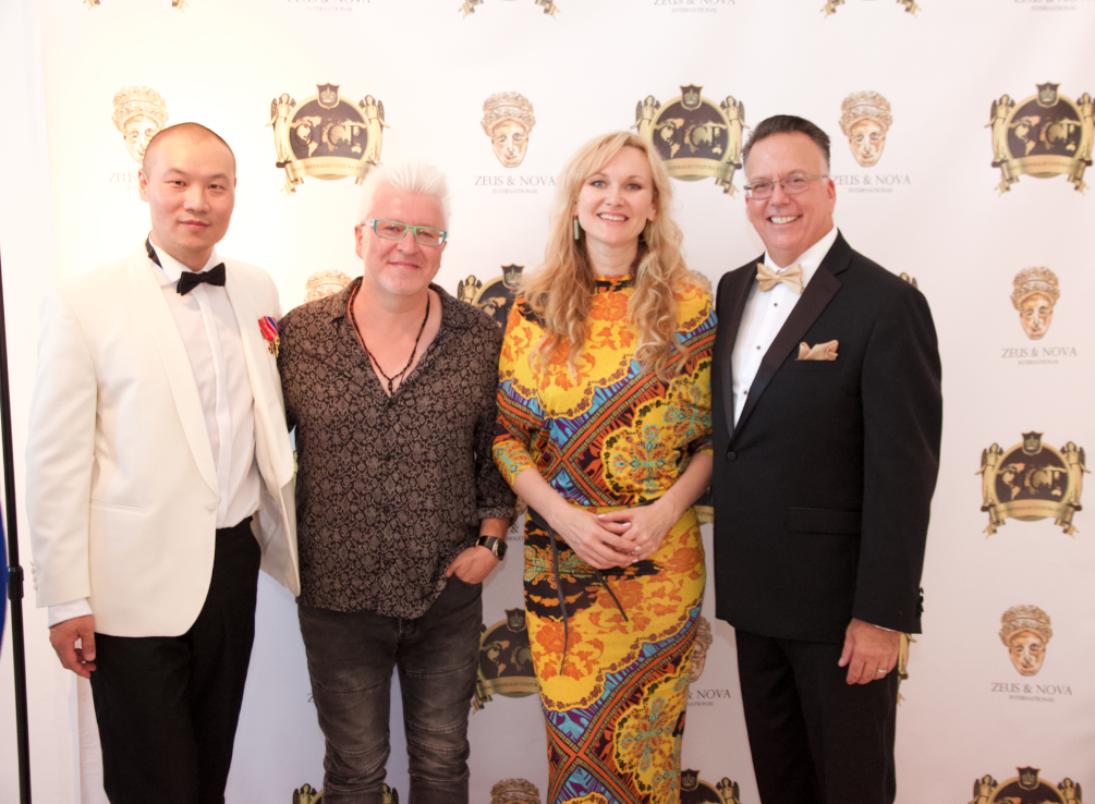 Juliana Polansky with fellow artists at an international gala event